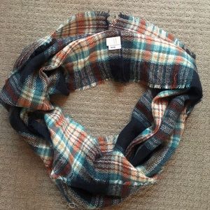 blue checkered infinity scarf
